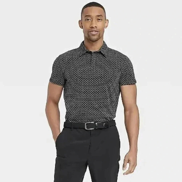 Men's Short Sleeve Polo Shirt - All in Motion Black - Picture 1 of 5